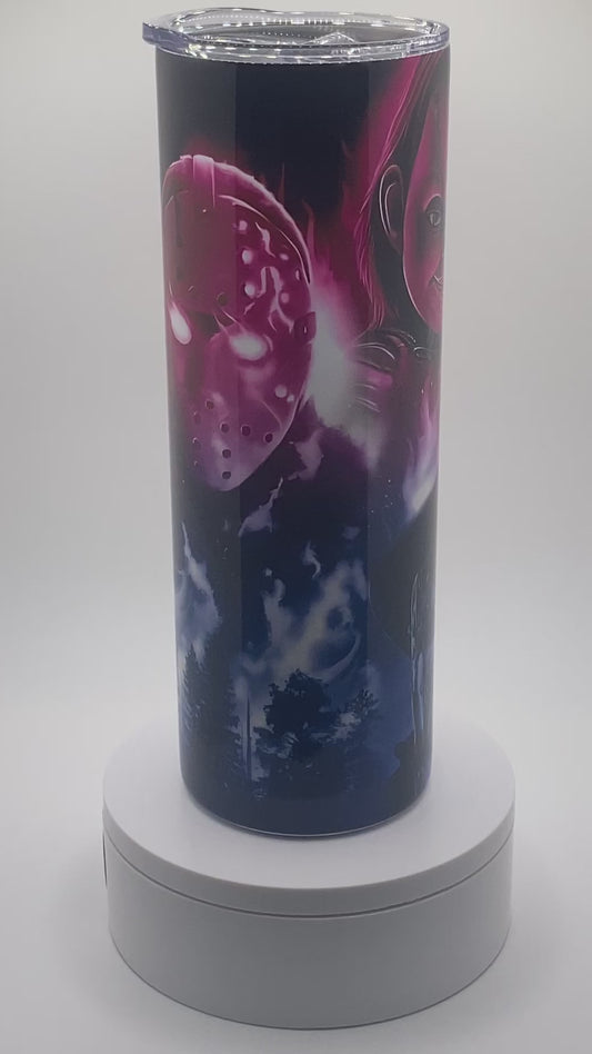 20 oz colorful horror tumbler